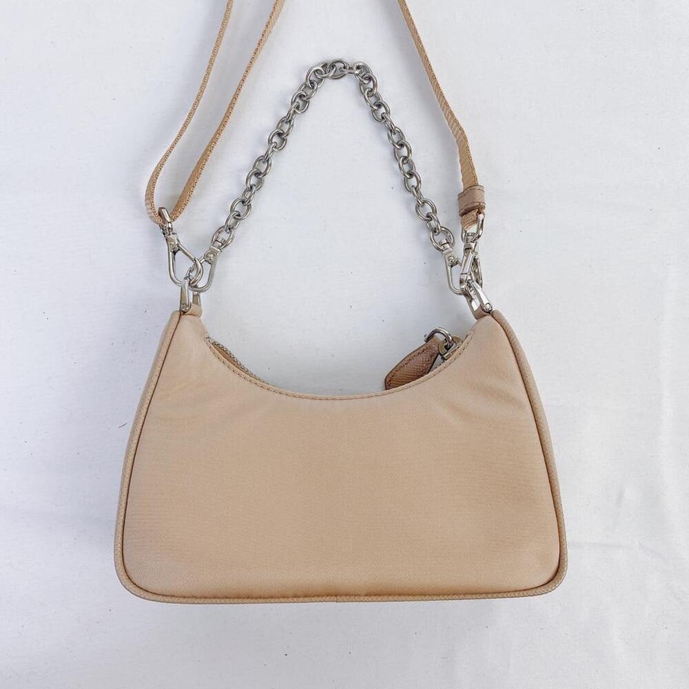 PRADA logo appliqued re-edition nylon mini crossbody bag chain handbag - Picture 3 of 6